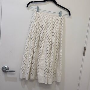 Free People White Lace Midi Skirt